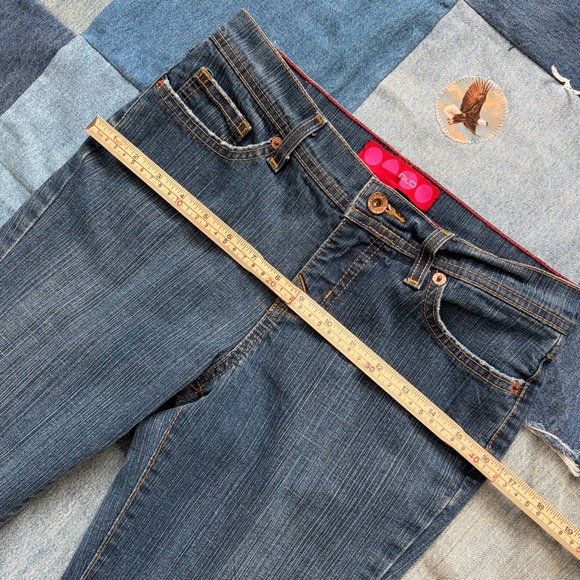 GLO VTG Y2K bootcut flare jeans low rise dark wash denim size 3 - Picture 8 of 11